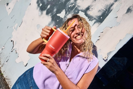 Kambukka Rio kubek termiczny ze słomką 950ml - Pink Papaya