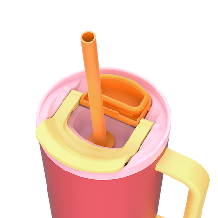 Kambukka Rio kubek termiczny ze słomką 950ml - Pink Papaya