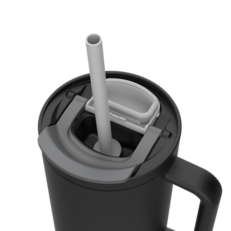 Kambukka Rio Kubek termiczny ze słomką czarny - Night Rider