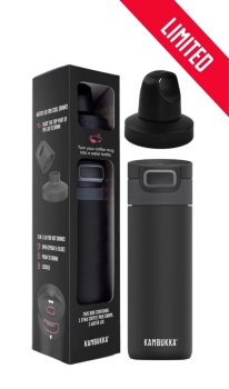 Kambukka giftbox Etna 500ml matte black s dodatečným víčkem