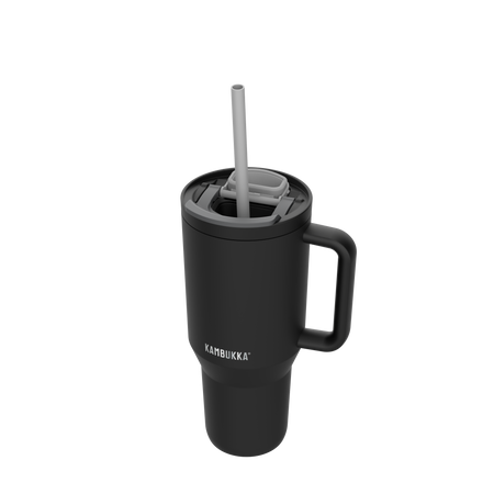 Kambukka Rio Kubek termiczny ze słomką czarny - Night Rider